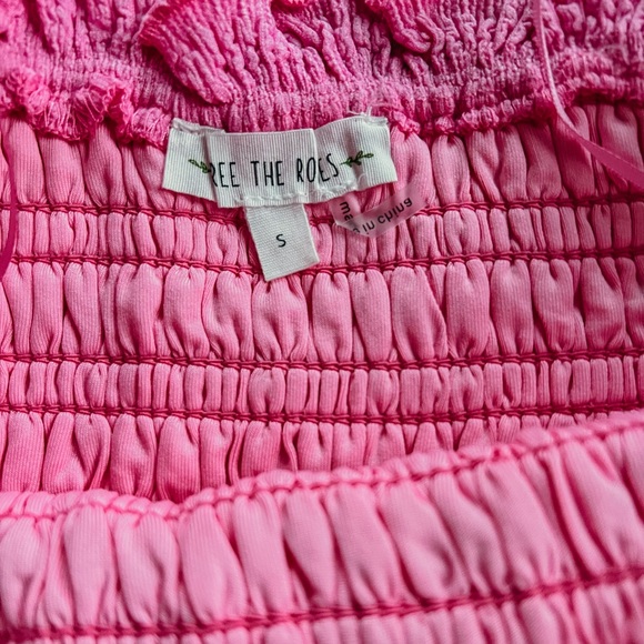 Vici Bubblegum Smocked Ruffle Top - Picture 2 of 3